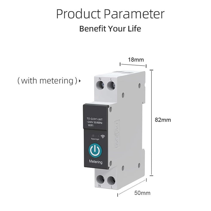DIN-Schienen-Leistungsschalter Smart PA66 Flammhemmendes Material WIFI-Schalter Handy-Fernbedienung