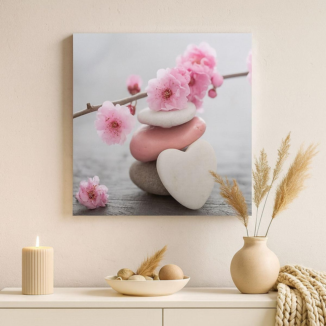 Bilder auf Leinwand 70x70cm Leinwandbild Yoga weiblich Blume Gesundheit Gross Wanddeko Bild Schlafzi