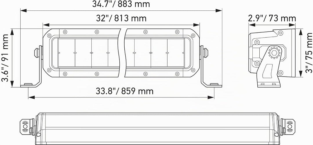 HELLA 1GJ 358 197-411 LED-Arbeitsscheinwerfer - Black Magic Double Row Lightbar 30" - 12/24V - doppe
