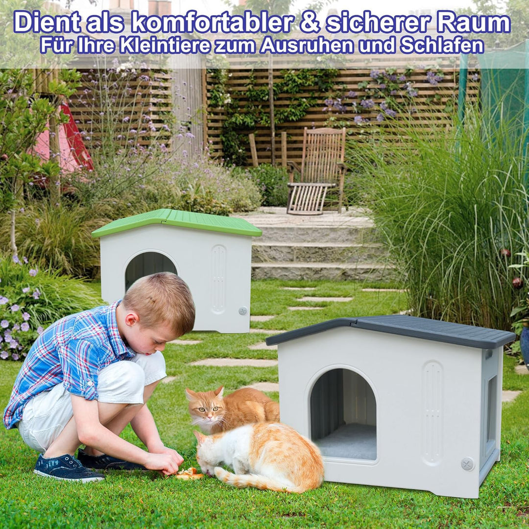 Katzenhäuser für Indoor-Katzen Kunststoff verwildert Outdoor-Katzenhaus Welpenunterkunft für kleine
