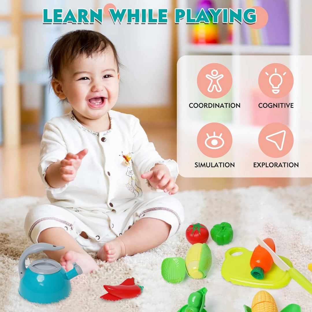 Kinderküche Zubehör 61 Stücke Küchen Spielzeug fur Kinder Kochset Küch Spielzeug Kochgeschirr-Set mi