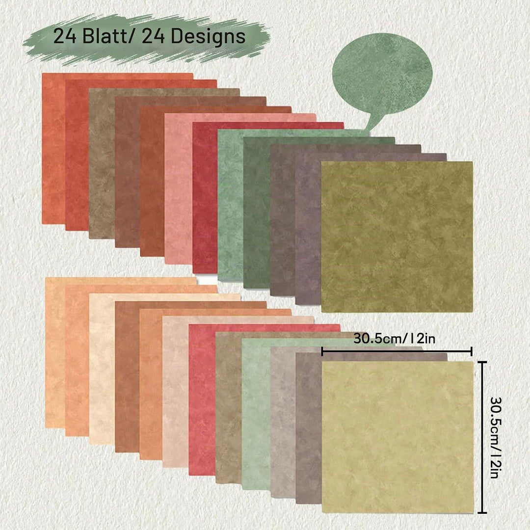 Scrapbook Papier Buntes Scrapbook Bastelpapier mit Muster, Doppelseitiges Decoupage Papiere Motivpap