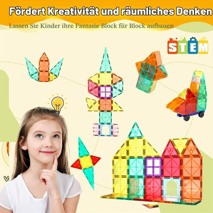mysoler Magnetische Bausteine Magnetbausteine 47 Magnetische Fliesen STEM Kinderspielzeug Magnet Sen
