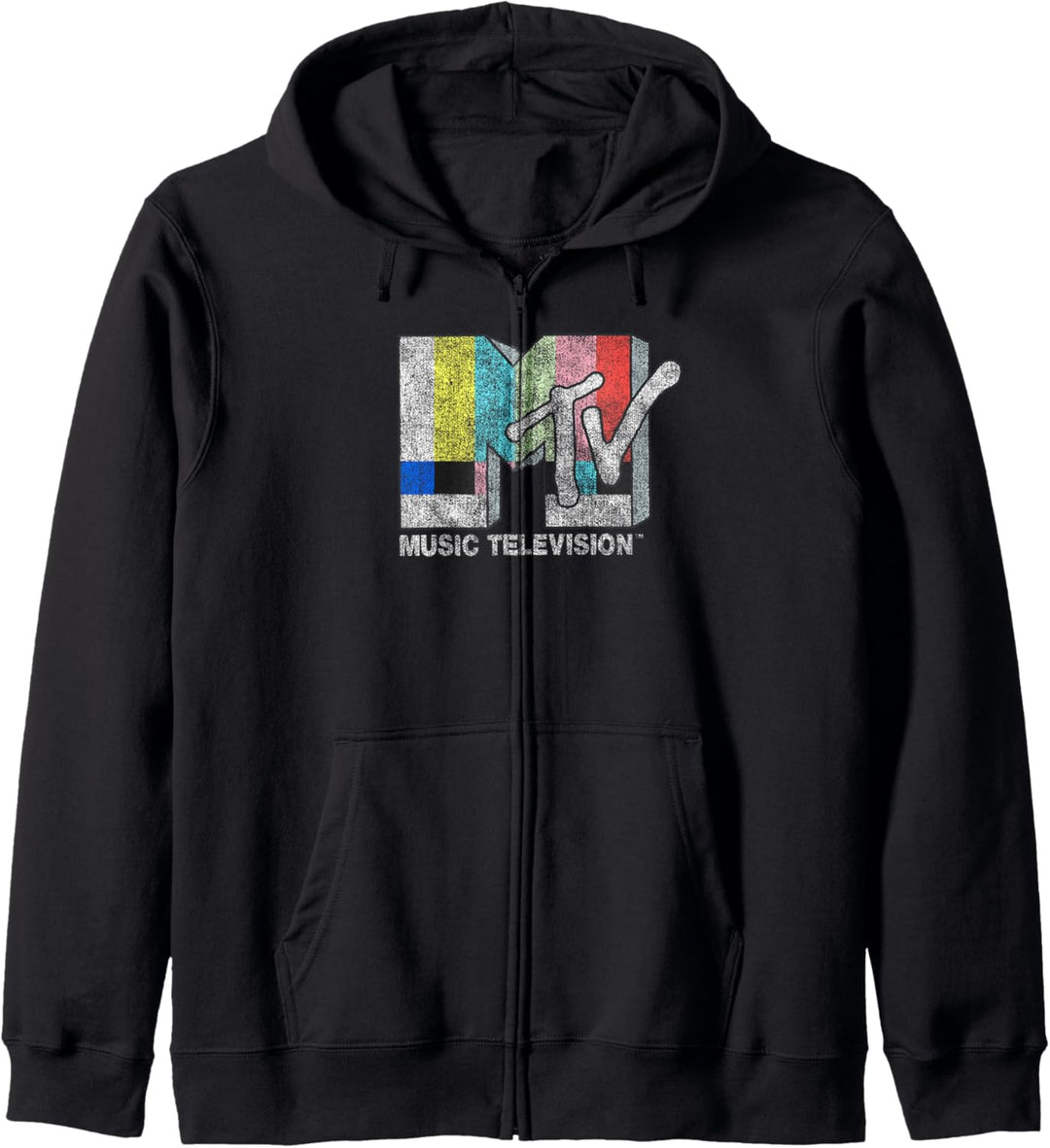 MTV Music Television Pastel Glitch Screen MTV Logo Kapuzenjacke