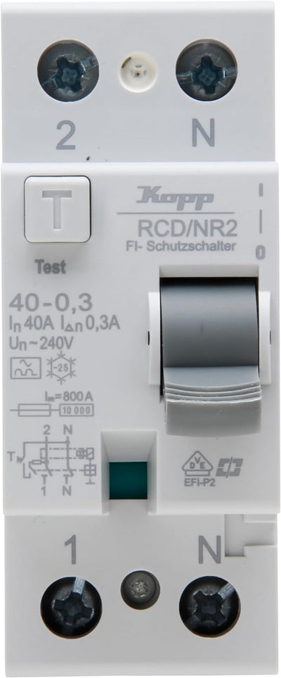 Kopp Fehlerstrom-Schutzschalter, RCD, 40 A, 300mA, 2-polig, 754023090 40A/300mA, 40A/300mA