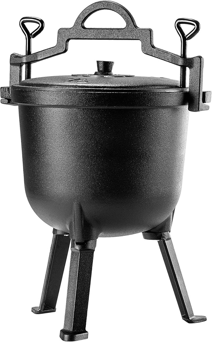 KADAX Jagdkessel, Gusseisen Kochtopf mit Füssen, Schmortopf aus Gusseisen, Dutch Oven für Garten, La