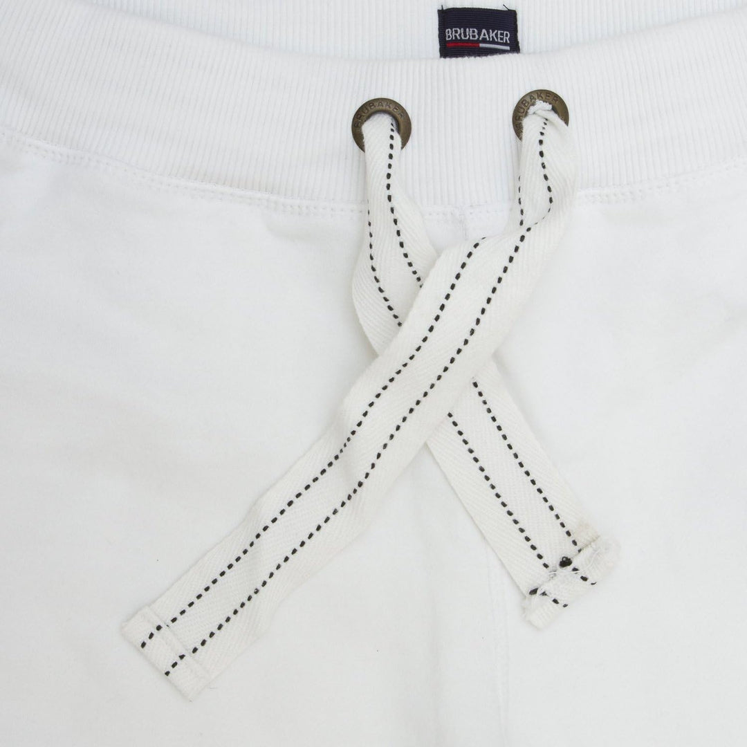 BRUBAKER N.Y. Eagle American Style Damen Fitness Workout Hose Jogginghose 6 Farben Gr. S-XL L Weiss,