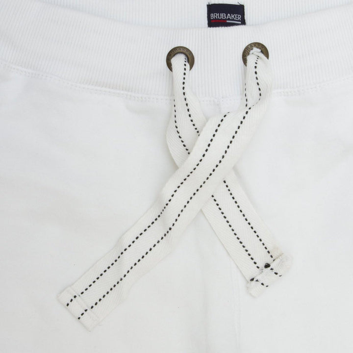 BRUBAKER N.Y. Eagle American Style Damen Fitness Workout Hose Jogginghose 6 Farben Gr. S-XL L Weiss,