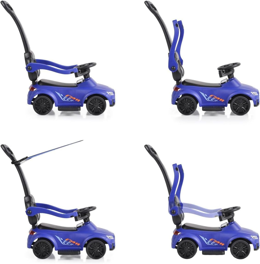 Moni Rutschauto, Victory 2 in 1 Rutscher mit Griff Lehne Fussstütze Musikfunktion blau, Blau