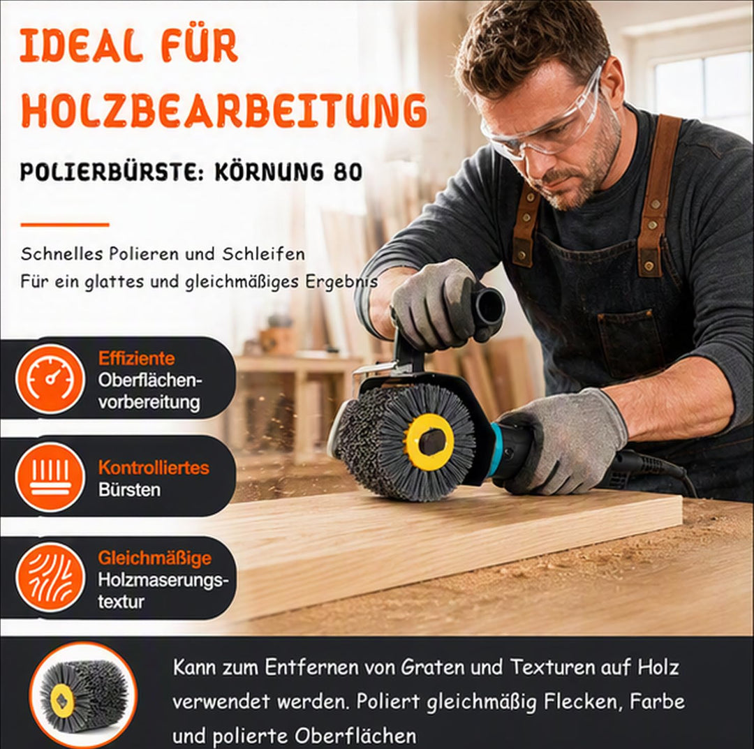 Nylonbürste , Schleifbürsten für Holz 80 Körnung Schleifbürsten , 120x100mm Polierbürste zum Holzver