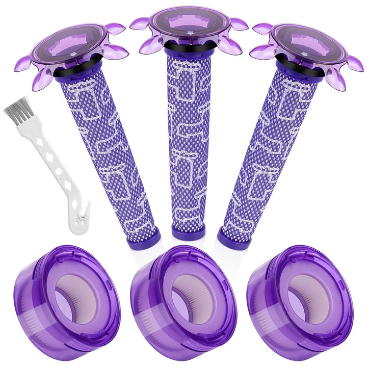 V7 V8 New Version Vacuum Filter Replacement Kit for Dyson Upgraded V8 FOCUS Mattress SV25 SV37, 3 St