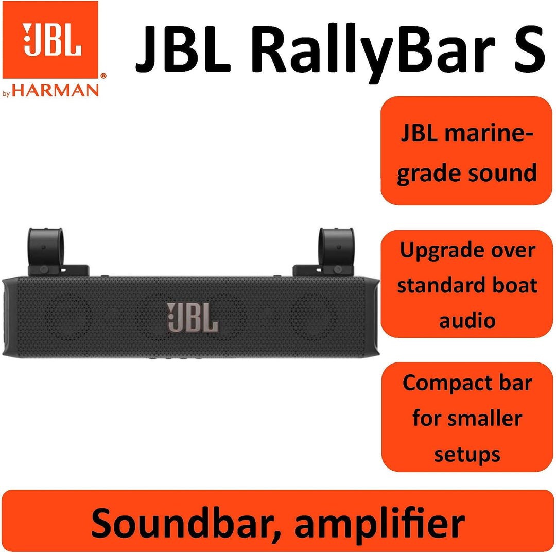JBL RallyBar S Universal Outdoor Soundbar - 21", 150W, Bluetooth, IP66 | 8-Lautsprecher-System Fahrz