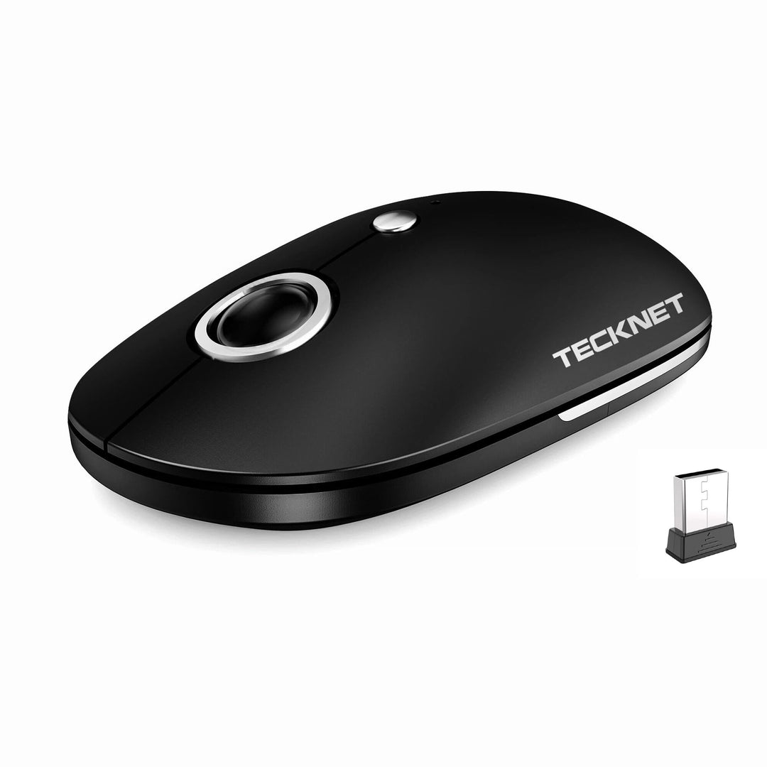 TECKNET Maus Kabellos, 2,4 GHz Funkmaus mit USB C Adapter, 4800 DPI Maus mit 5 DPI Einstellbar, Sile