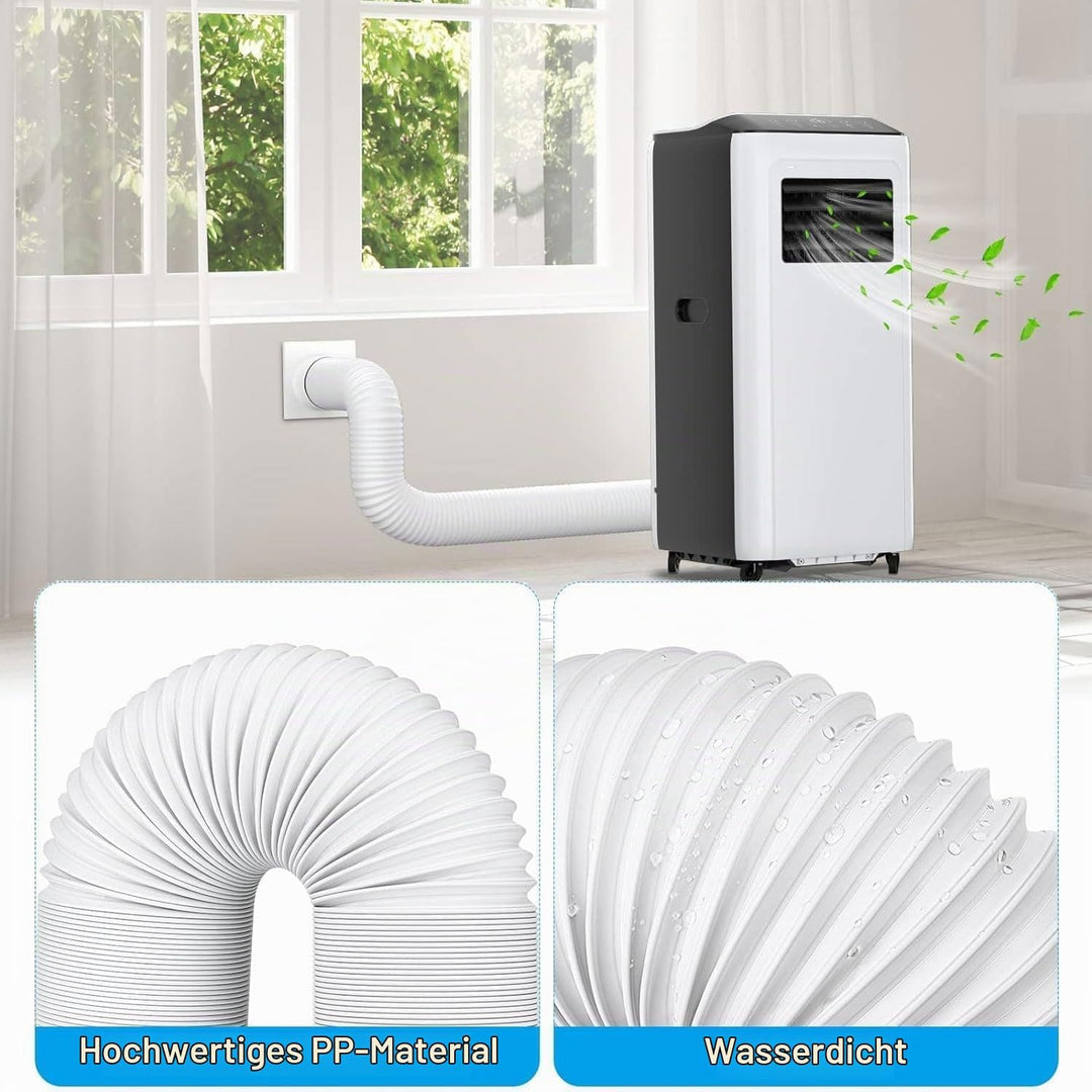 Abluftschlauch Klimagerät mit Adapter 150 mm 1.5m,Lüftungsrohrverbinder,Klimaanlage Abluftschlauch 1