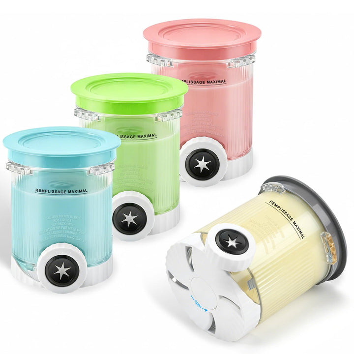 4er Pack Ersatz-Eisbehälter für Ninja Swirl, 470ml Pint-Becher mit farbigen Deckeln, Auslaufsicher &