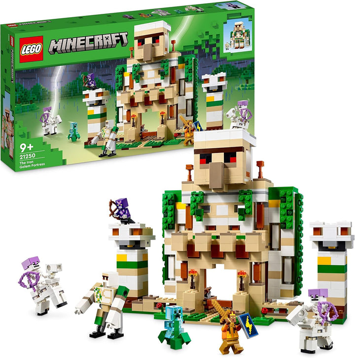 LEGO 21250 Minecraft Die Eisengolem-Festung, baubares Burg-Spielzeug, verwandelbar in eine grosse Fi