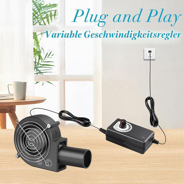 Wathai 97mm Radiallüfter 230V Gebläse mit Drehzahlregler 230V Regelbarer Turbinen Lüfter, Rohr für K