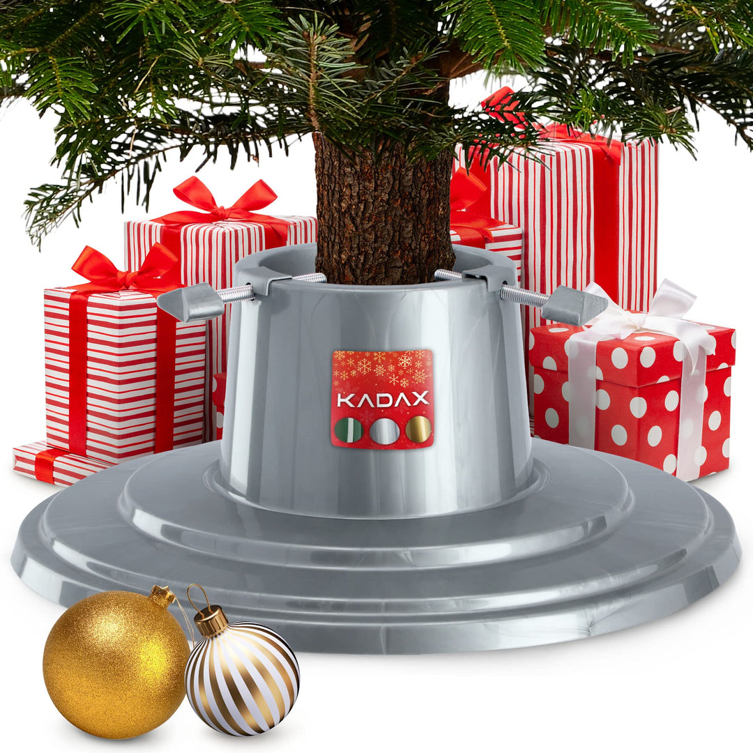 KADAX Weihnachtsbaumständer, Christbaumständer mit Wasserbehälter, Tannenbaumständer für einen echte