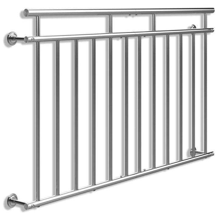 MONZANA® Französischer Balkon Edelstahl Pflegeleicht 90x156cm 12 Füllstäbe Balkongeländer Terrasseng