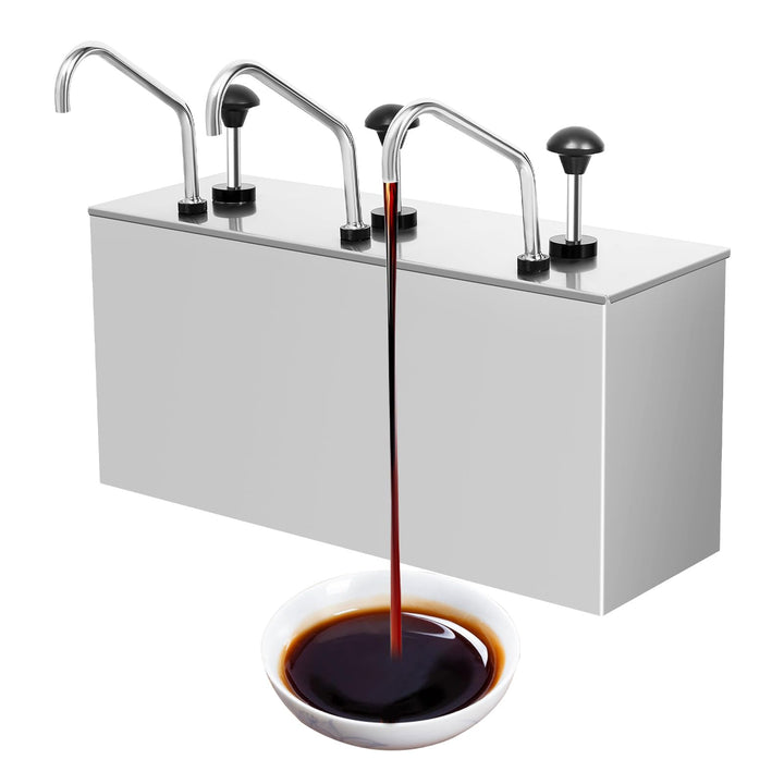 Sossenpumpenspender Dispenser 3×4L Saucenspender Edelstahl Sossenspender Pumpspender Senfspender Dos