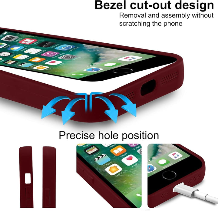 ZhuoFan Handyhülle für iPhone 7/8/iPhone SE 2022 /SE 2020 hülle 4,7”, Aesthetic Leopard Muster Rot M