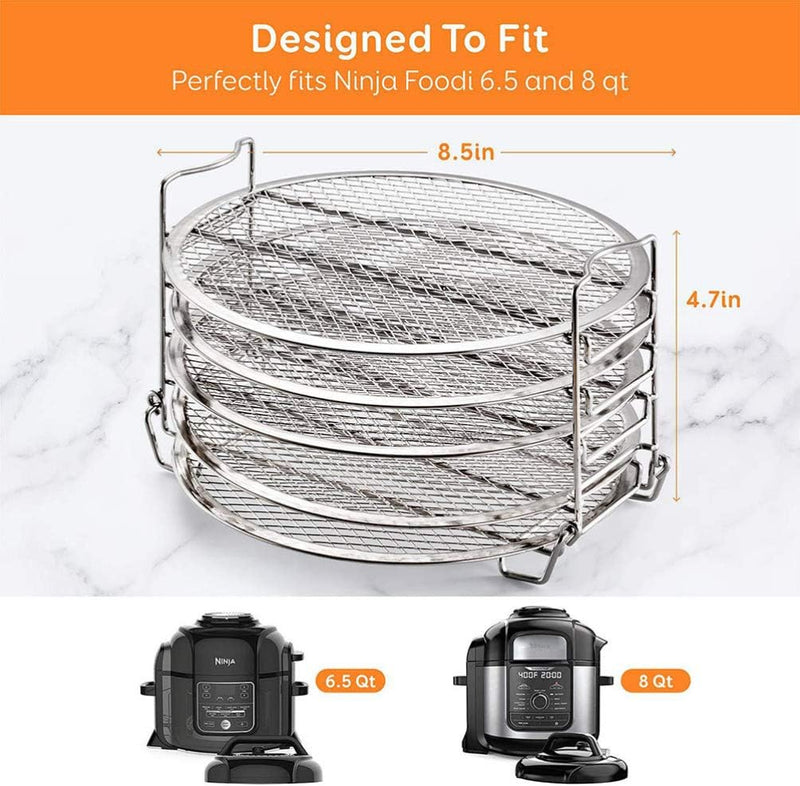 Hemoton Dehydrator Rack Edelstahl Dehydrator Ständer Grill Stand Air Fryer mit 5 Stapelbaren für Luf