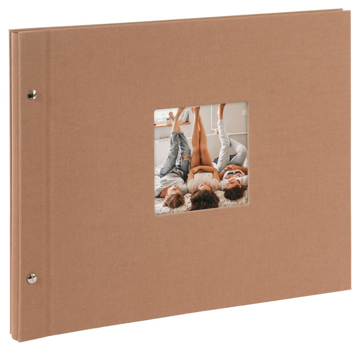 goldbuch 28 519 Schraubalbum Bella Vista Haselnuss, Fotobuch 39 x 31 x 2,5 cm, Foto Album 40 schwarz