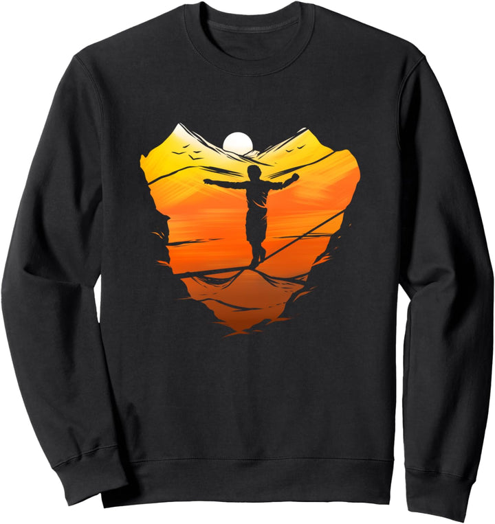 Slackline Sunset Slacken Slacklining Seiltanzen Geschenk Sweatshirt
