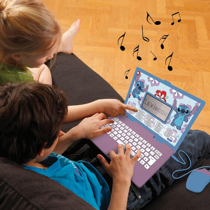 Lexibook, Disney Stitch, zweisprachiger deutsch/englischer Lerncomputer, Spielzeug für Kinder mit 12