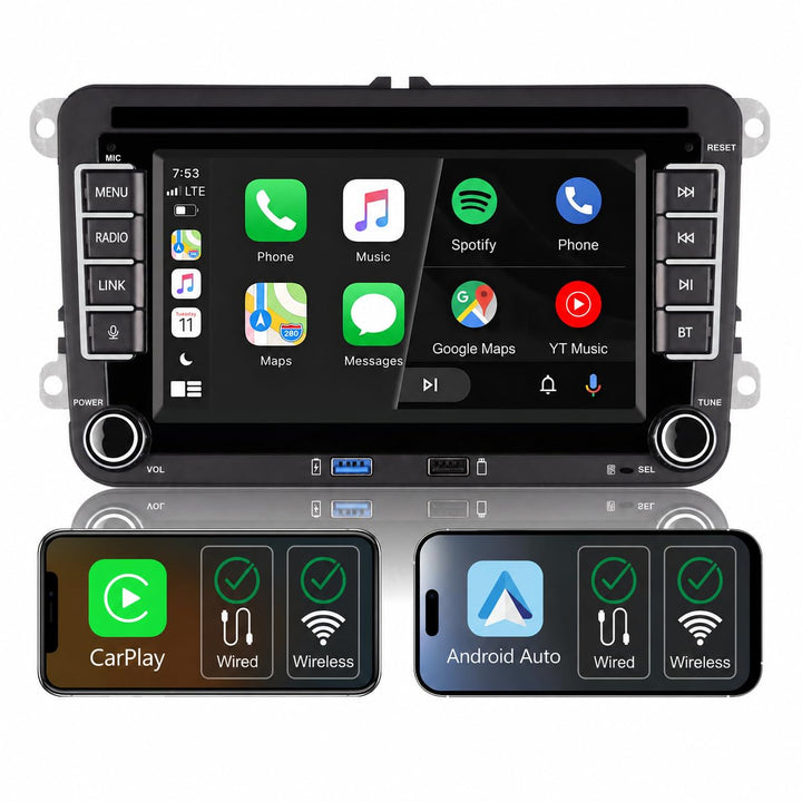 Autoradio für VW Polo Golf 5 6 Passat Tiguan mit Linux System IPS Display,Integriertes Wireless CarP