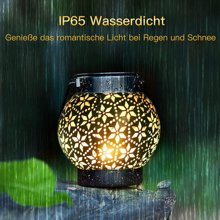 Geschenk für Frauen, 4 Stück Solarlampen für Aussen Garten, Orientalische Solarlaterne für Aussen IP