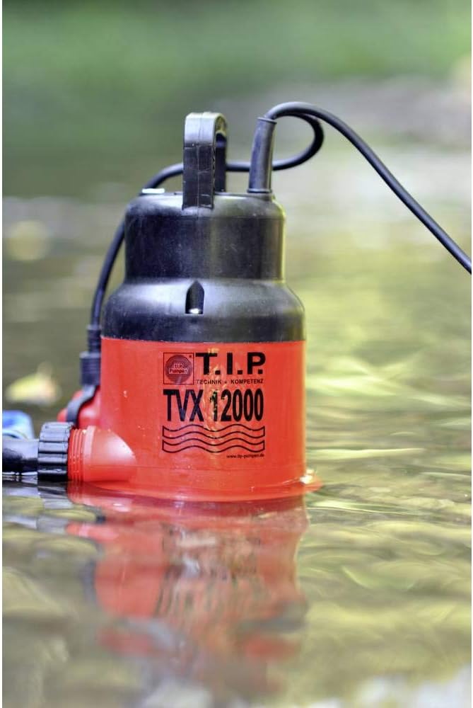 T.I.P. Schmutzwasser Tauchpumpe (10.800 l/h Fördermenge, 6 m Förderhöhe, 0,6 bar Druck, 480 W, 20 mm