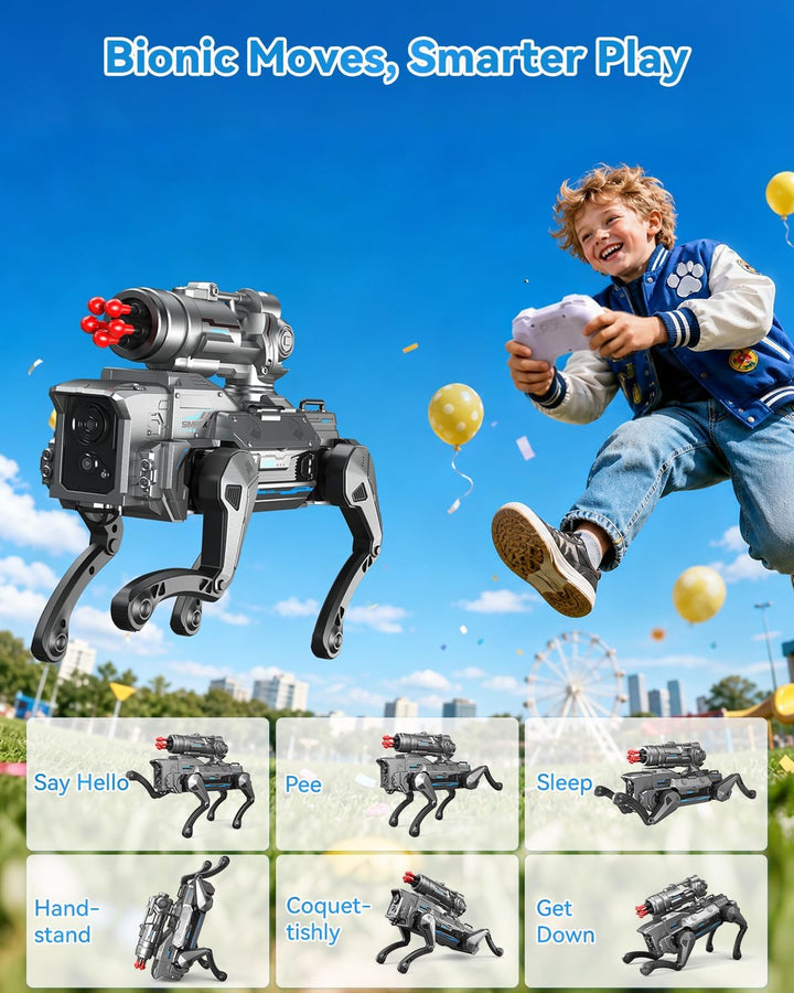SIMREX Roboter Hund für Kinder, Interaktiver STEM Spielzeug, RC Robot