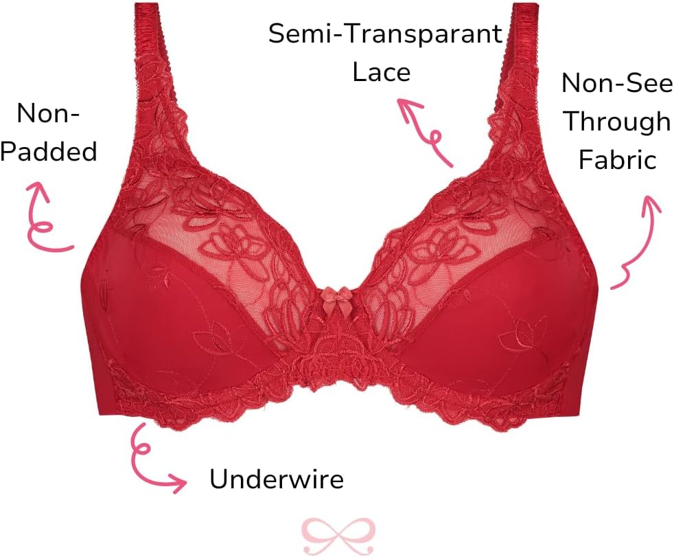 HUNKEMÖLLER Damen Mature BH 80D Rot, 80D Rot