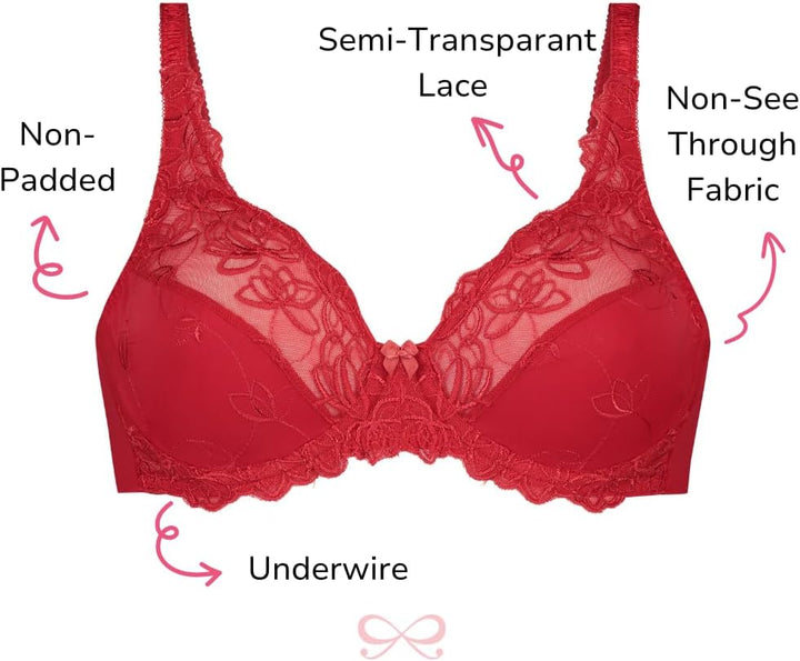 HUNKEMÖLLER Damen Mature BH 80D Rot, 80D Rot