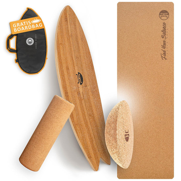 JUCKER HAWAII Balance Board Ocean Rocker | Surf Balance Board mit Rocker Shape (100% Echtholz) und e