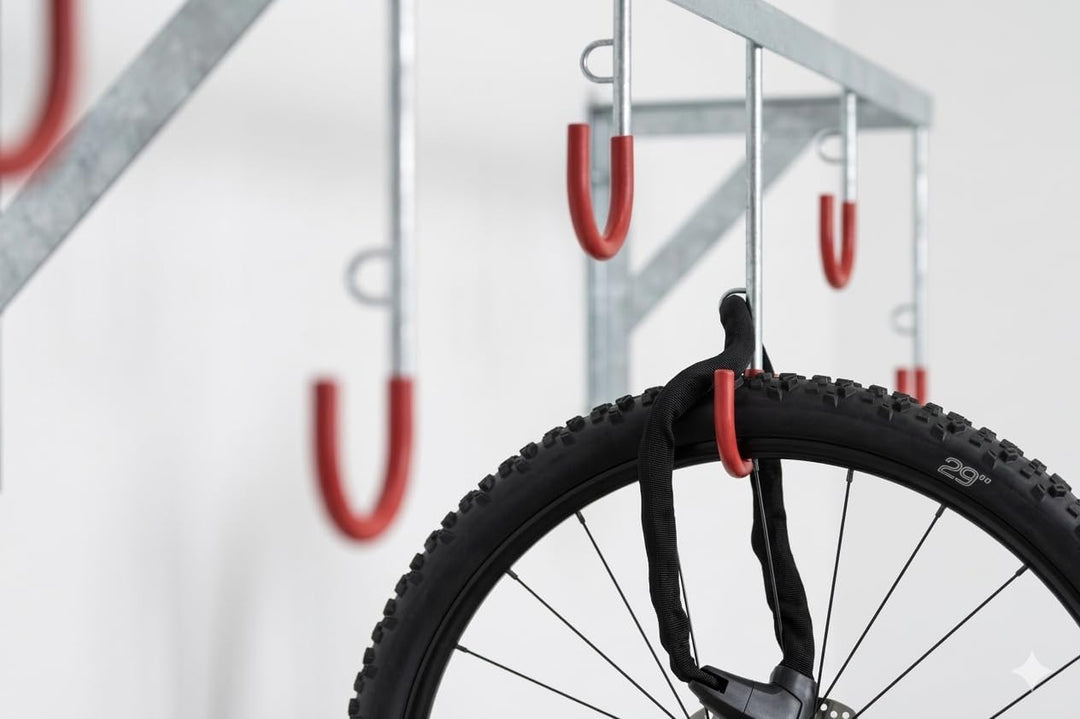 Fahrrad-Hängeparksystem 3873, zur Wandmontage | Fahrradständer für 3 Fahrräder | Reihen-Hängeparker