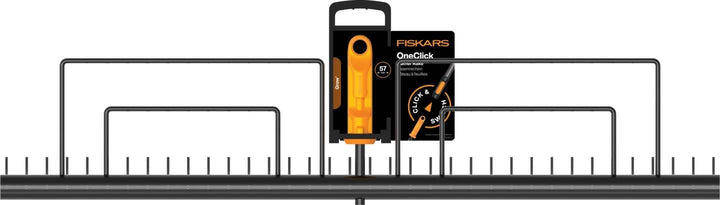 Fiskars OneClick Gather Rake, Schwarz/Orange Rasenrechen, Rasenrechen