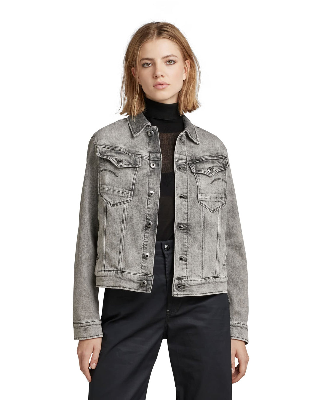 G-STAR Damen Arc 3D Denim Jacket S Grau (Faded Carbon D20051-c909-c762), S Grau (Faded Carbon D20051