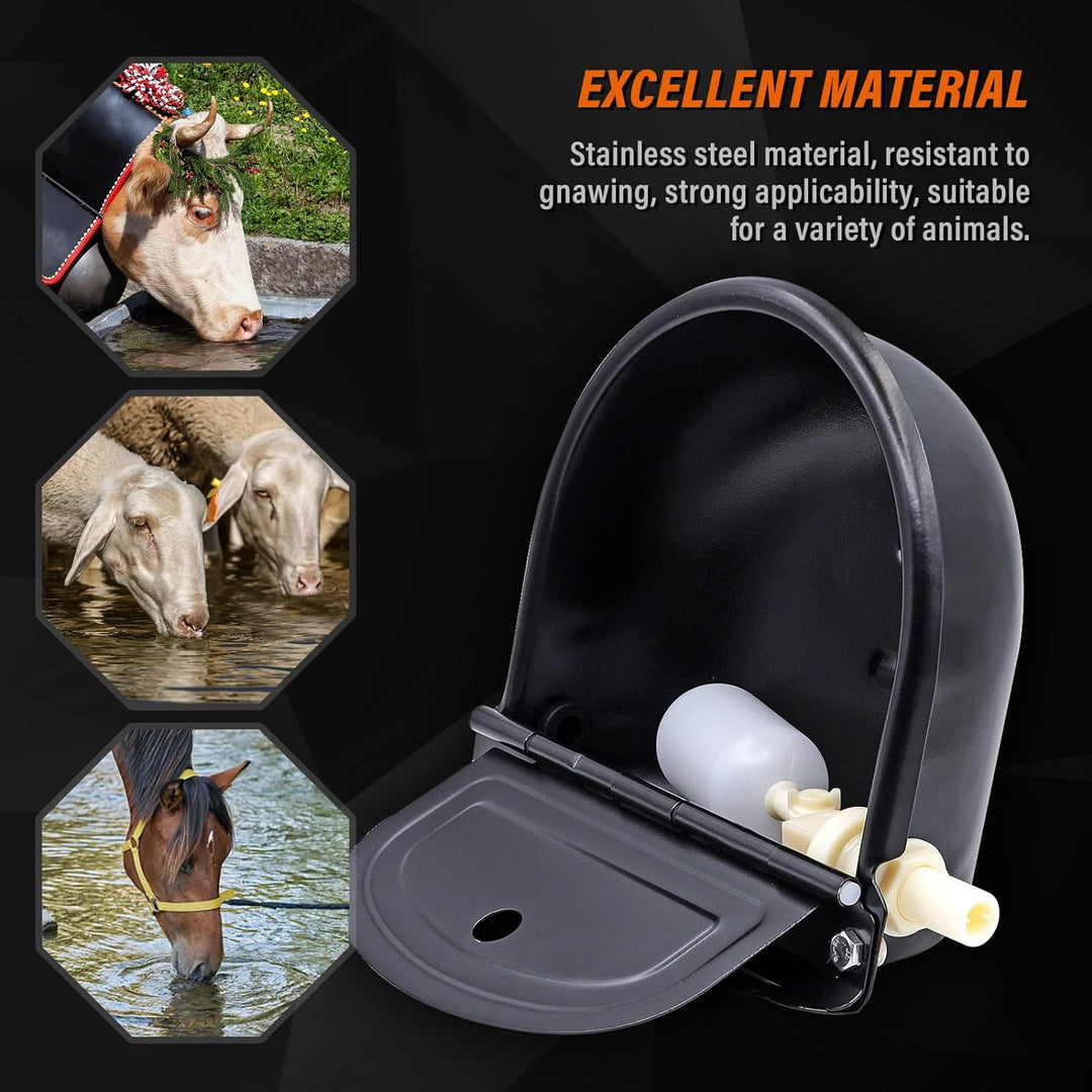 Svauoumu Tränkebecken mit Schwimmer, Automatische PferdeträNke Aus Edelstahl, Viehtränke mit 1/2" Sc