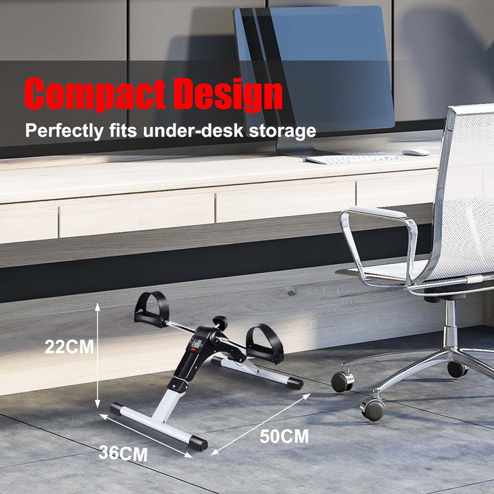 KOMFOTTEU klappbarer Pedaltrainer mit LED Bildschirm, Bein- und Armtrainer aus Eisen, Pedal Übungsge