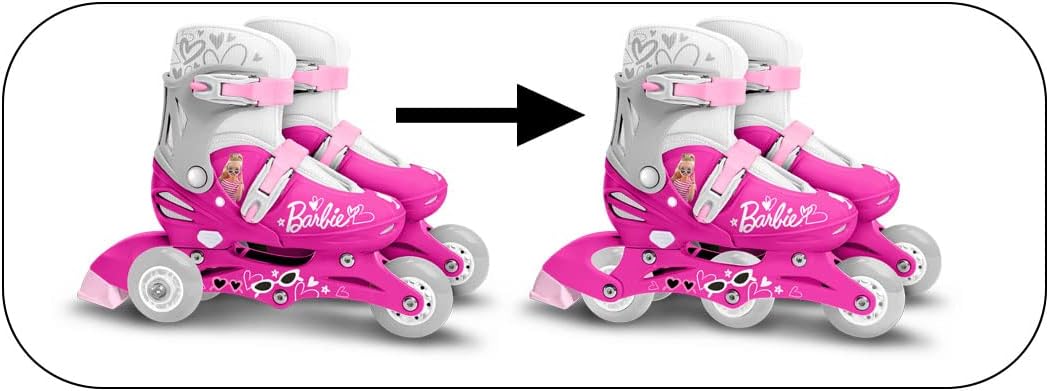 STAMP - ROLLERS INLINES / TRISKATES Einstellbar 2 in 1 BARBIE 27 - 30 SIZES 27 - 30 PINK, BARBIE 27