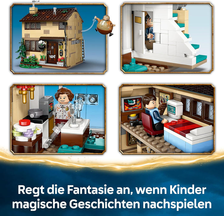 LEGO Harry Potter Ligusterweg: Tante Magdas Besuch – Spielhaus mit Inneneinrichtung, 5 Minifiguren &amp;