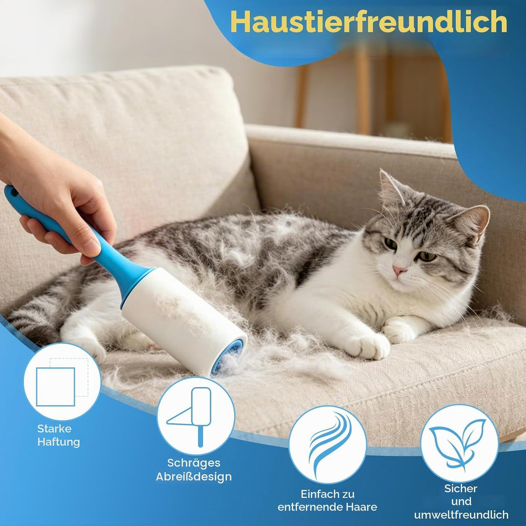 1440 Blatt Fusselrolle Tierhaare,12 Rollen Extra Stark Fusselroller Kleidung mit 2 Griffen,Starke Kl