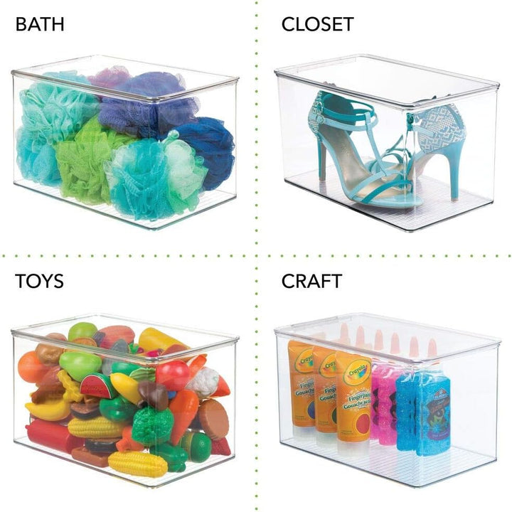 mDesign 2er-Set Aufbewahrungsbox für Bastel- und Nähzubehör – Bastel Organizer aus Kunststoff mit Kl