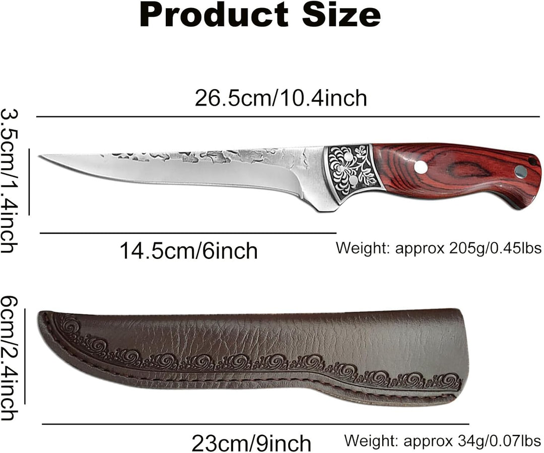 Fubinaty Ausbeinmesser japanische Kochmesser Hand geschmiedet Küchenmesser Full Tang High Carbon Ste