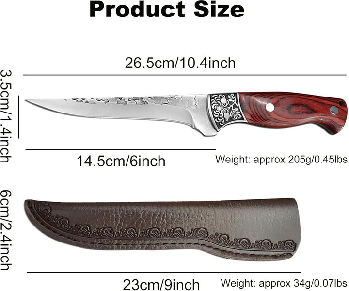 Fubinaty Ausbeinmesser japanische Kochmesser Hand geschmiedet Küchenmesser Full Tang High Carbon Ste