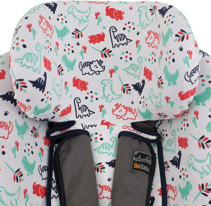 JYOKO Kids Bezug für Autositze kompatibel mit Besafe Izi Plus (Dino Party), Dino Party