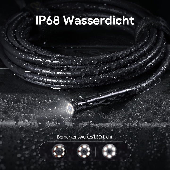 Endoskopkamera mit Licht, DEPSTECH 1080P Dual Lens Endoskop 5,0 Zoll IPS Bildschirm Inspektionskamer