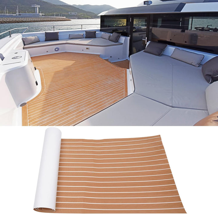 TkkMivcOC Boot Bodenbelag, Eva Schaum Deck Bodenbelag Teppich, Anti-Rutsch Teak Selbstklebende Boot